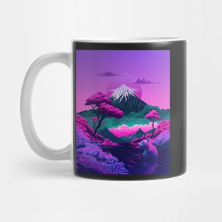 Bear and mountain pink fantasy Mug